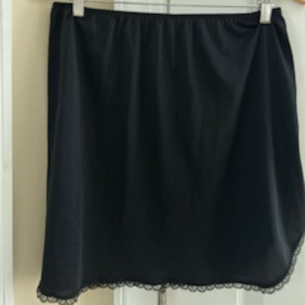 Women's Slip Black Brand: Cabernet Large Laced Around Bottom Laced Slit on Side